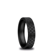 Billede af Bering ring Arctic Symphony bred sort keramik m. mønster - str. 63 (8)