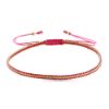 Billede af By Pind Colorful knyttet armbånd pink og guldfarvet med sølv forgyldte kugler