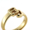 Billede af Ring, massiv med udsavet monogram BJ, guld