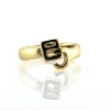 Billede af Ring, massiv med udsavet monogram BJ, guld