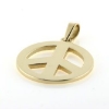 Billede af Vedhæng, fredstegn (peace tegn) hj. 22 mm. 8 kt.