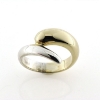 Billede af Ring forskudt 925s + 14 kt.