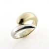 Billede af Ring forskudt 925s + 14 kt.