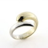 Billede af Ring forskudt 925s + 14 kt.