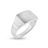 Billede af Herrering massiv lukket bund, plade 11,5*16,5 mm., 925s.