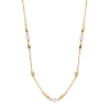 Billede af Spirit Icons Cornelia halskæde forgyldt sølv m. pink milky + cz (45 cm)