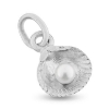 Billede af Vedhæng musling 9 mm. sv. perle 3-3½ mm. 14 kt. hvidguld
