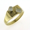 Billede af Herrering m. 2 tænder 14 kt