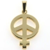 Billede af Vedhæng peacetegn / kvindetegn, hj. 24 mm. 18 kt.