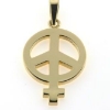 Billede af Vedhæng peacetegn / kvindetegn, hj. 24 mm. 18 kt.