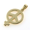 Billede af Vedhæng peacetegn / kvindetegn, hj. 24 mm. 18 kt.