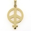Billede af Vedhæng peacetegn / kvindetegn, hj. 24 mm. 18 kt.
