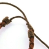 Billede af Armbånd flettet læder brun