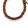 Billede af Armbånd flettet læder brun