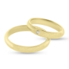 Billede af Vielses & Forlovelses ringe, 0,02 w/vs. i damering, 14 kt.