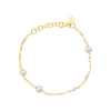 Billede af Susanne Friis Bjørner Armbånd forgyldt sølv m. ferskvandsperler (16-20cm)