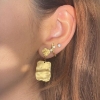 Billede af STINE A ørering Flow With Two Stones forgyldt sølv m. cz (1 stk.)