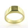 Billede af Herrering massiv, plade 7,5*7,5 mm. 925 s. forgyldt (forgyldning vil blive slidt af ved dagligt brug !)