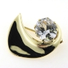 Billede af Broche, oval syn. sten, 12*10 mm. 8 kt.