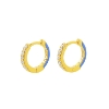 Billede af Hultquist Esta Blue Enamel Hoops sølv forgyldt med emalje og cz