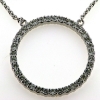 Billede af Vedhæng - halskæde, 36 brill. a 0,06 ct, 14 kt. hvg. 52 cm. (smykke cirkel roset) 