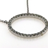 Billede af Vedhæng - halskæde, 36 brill. a 0,06 ct, 14 kt. hvg. 52 cm. (smykke cirkel roset) 