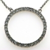 Billede af Vedhæng - halskæde, 36 brill. a 0,06 ct, 14 kt. hvg. 52 cm. (smykke cirkel roset) 