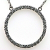 Billede af Vedhæng - halskæde, 36 brill. a 0,06 ct, 14 kt. hvg. 52 cm. (smykke cirkel roset) 