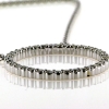 Billede af Vedhæng - halskæde, 36 brill. a 0,06 ct, 14 kt. hvg. 52 cm. (smykke cirkel roset) 