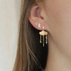 Billede af STINE A ørestik Petit Love Heart forgyldt sølv grass green emalje (1 stk)