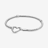 Billede af Pandora Moments Slangekædearmbånd med hjertelås (16-23cm)