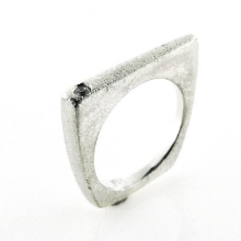 Billede af Ring massiv, brill. 0,05 w/pi.  925s.