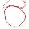 Billede af Classic by Pind Colorful ,knyttet armbånd rød med sølv kugler 
