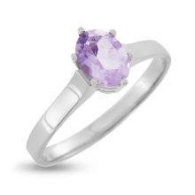 Billede af Ring "Glory" m. ægte ametyst 14 karat hvidguld Billede af Ring "Glory" m. ægte ametyst 14 karat hvidguld