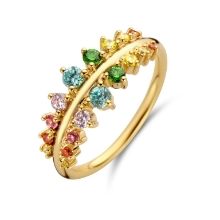 Billede af Spirit Icons Empress multifarvet ring forgyldt sølv med synt. zirkonia (str. 56)