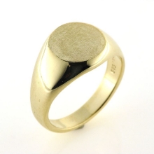 Billede af Ring massiv lukket bund, rundplade 14 kt. (pladering) facon + 10,5 gr.