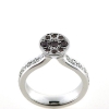 Billede af Ring med safir og 2 sv. perler 14 kt.