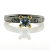 Billede af Ring blå topas 6,0 mm., 2* 0,08 black 14 kt.