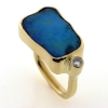Billede af Opal ring med brillant 0,10 w/vs., opal 19*12,5 mm. 14 kt.