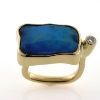 Billede af Opal ring med brillant 0,10 w/vs., opal 19*12,5 mm. 14 kt.