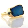 Billede af Opal ring med brillant 0,10 w/vs., opal 19*12,5 mm. 14 kt.