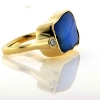 Billede af Opal ring med brillant 0,10 w/vs., opal 19*12,5 mm. 14 kt.
