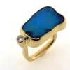 Billede af Opal ring med brillant 0,10 w/vs., opal 19*12,5 mm. 14 kt.