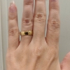 Billede af Ring udvendig firkantet, blank / hamret 14 kt.