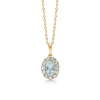 Billede af Mads Z "Portofino" vedhæng 14 kt. guld m. aquamarin + brillanter (eksl. kæde)