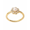 Billede af Hultquist Aya Flower ring forgyldt sølv m. ferskvandsperle + cz (str. 50-55)