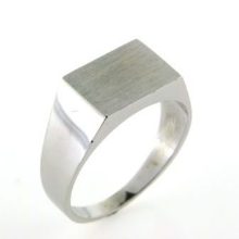 Billede af Herrering m. lukket bund m. plade 9*13mm 18 kt. hvg. (lev. ca. 4-6 uger)