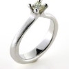 Billede af Ring med diamant princess cut, 4,3*4,3 mm. ca. 0,45 ct.  14 kt. hvg.