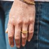Billede af IX Studios Mini Brushed Hexagon ring sølv forgyldt (str 48-68)