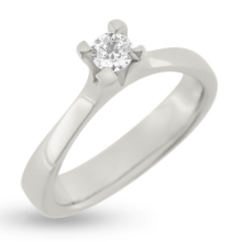 Billede af "Hill" ring m. diamant 0,15 w/vs. i 14 kt. Hvg.